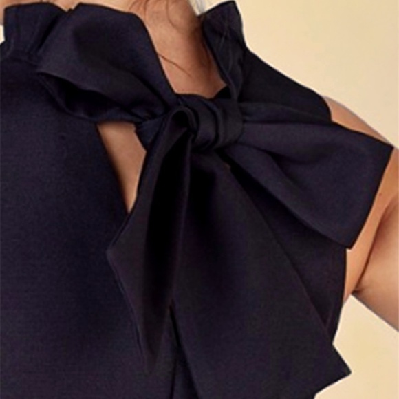 Black Ruffle Neck Jumpsuit - Wedding Guest Outfit - Picture 3 of 4